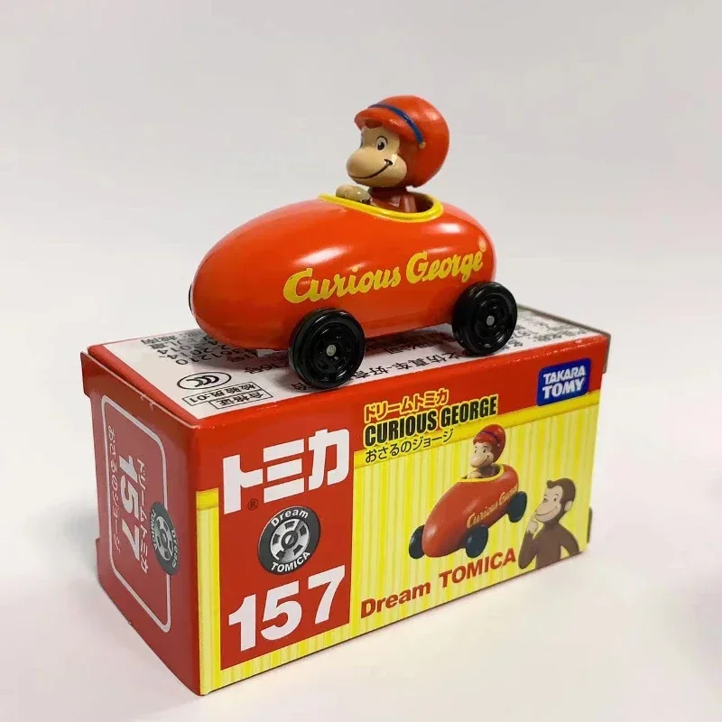 TAKARA TOMY Dream Tomica NO.157 CURIOUS GEORGE Mini Diecast Legering Model Auto Speelgoed Metalen Cadeaus voor Kinderen