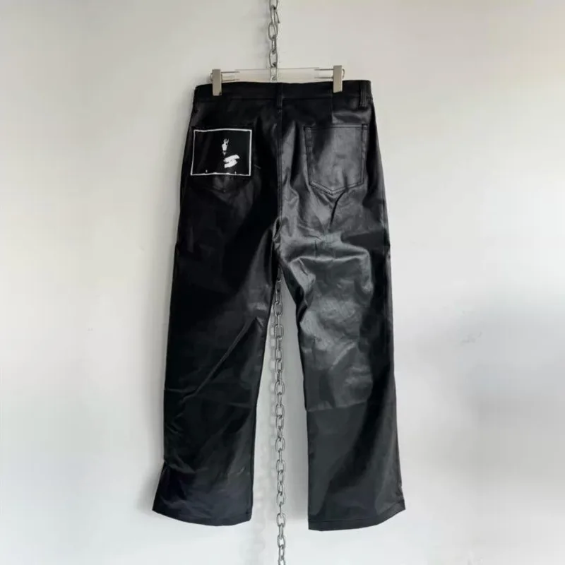 HKSH Spring Autumn New Men Tide Chic Ins Dark Punk Straight Vintage Wax Coated Denim Pants Gothic Fashion Y2K Jeans Vibe HK28912