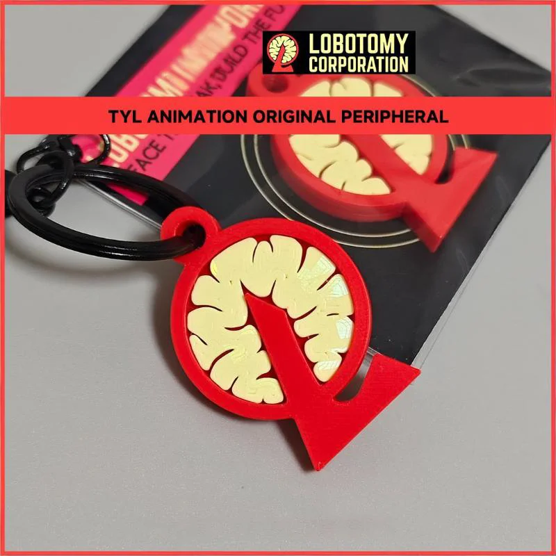 Game Lobotomy Corporation Monster Management Simulation Cosplay Keychain Plastic Laser Logo Keyring Key Chain Bag Ornament Props