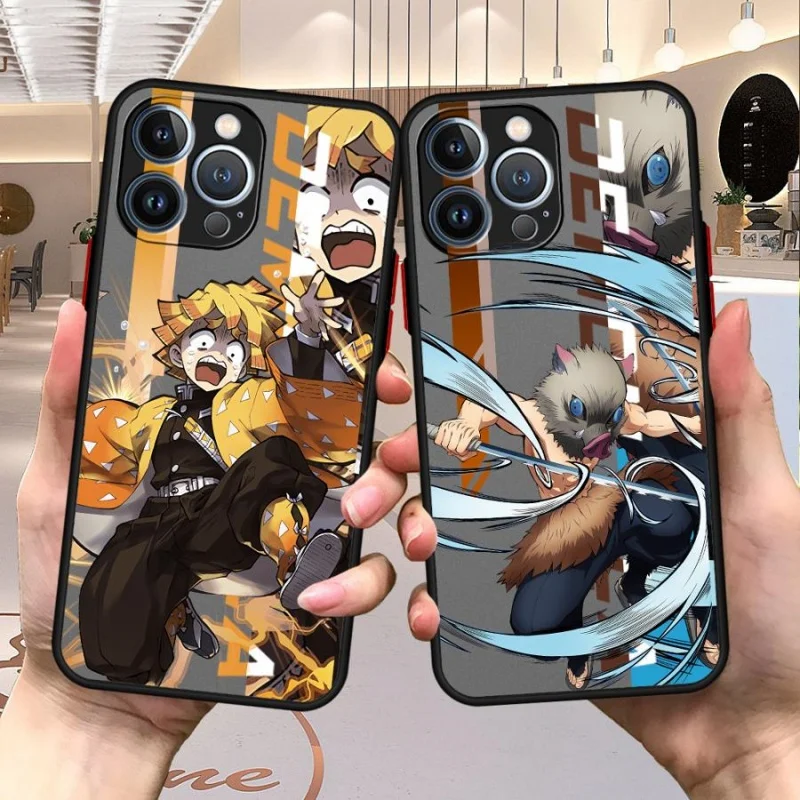 Japan Anime D-Demon S-Slayer For iPhone 16 15 14 13 12 11 Pro Max XS Max 7 8 Plus Phone Case Shockproof Transparent Black Cover