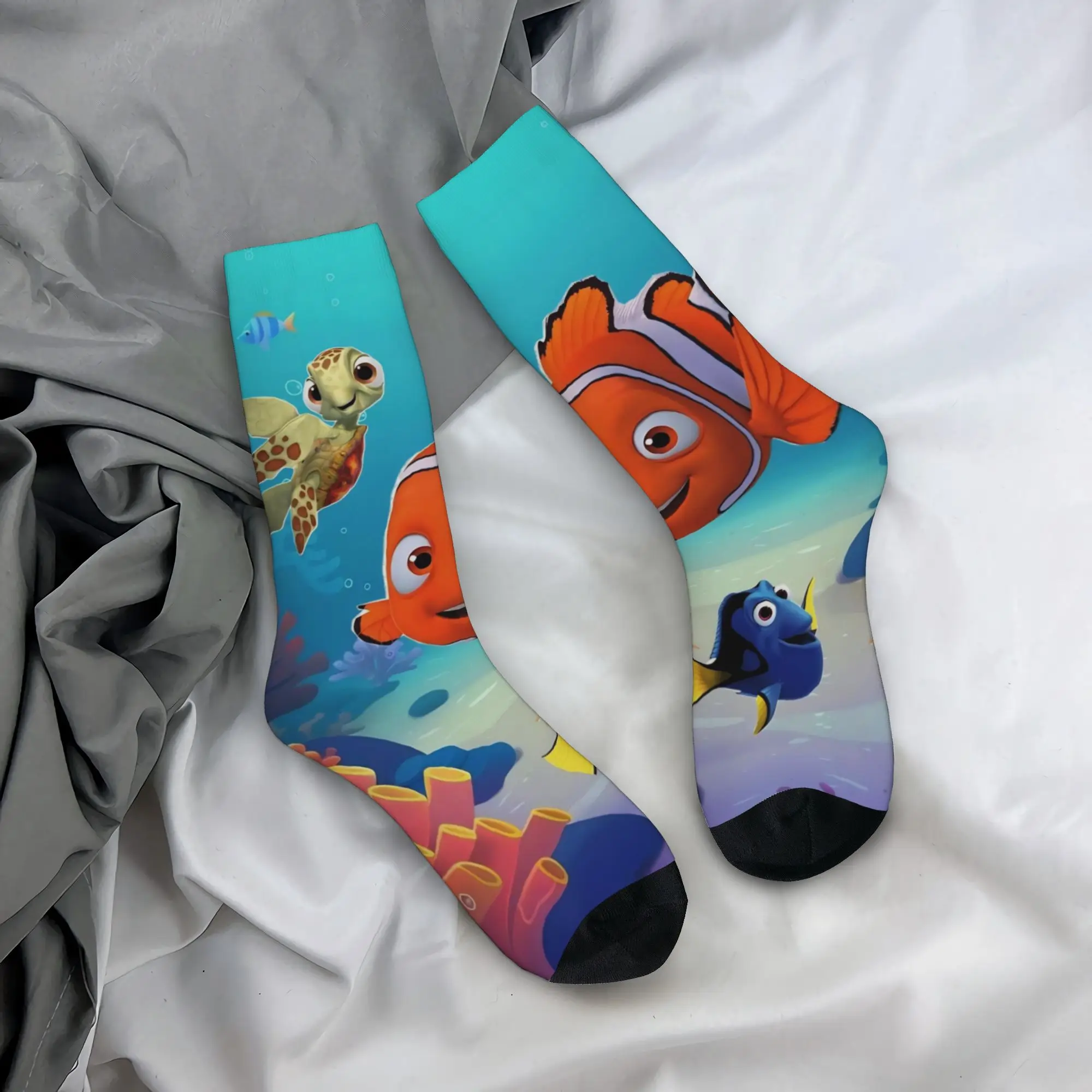 Fashion Male Men Socks Harajuku Finding Dorys Nemos Sea Fish Sock Polyester  Graphic Women's Socks Spring Summer Autumn Winter