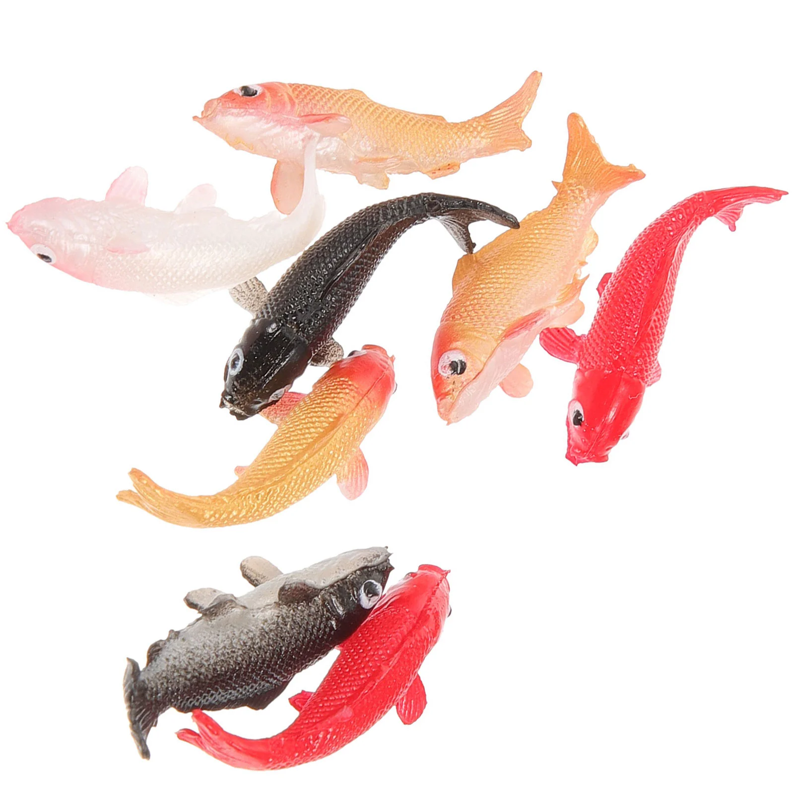 

8 Pcs House Model Fish Tank Miniature Goldfish Statue Figurine for DIY Plastic