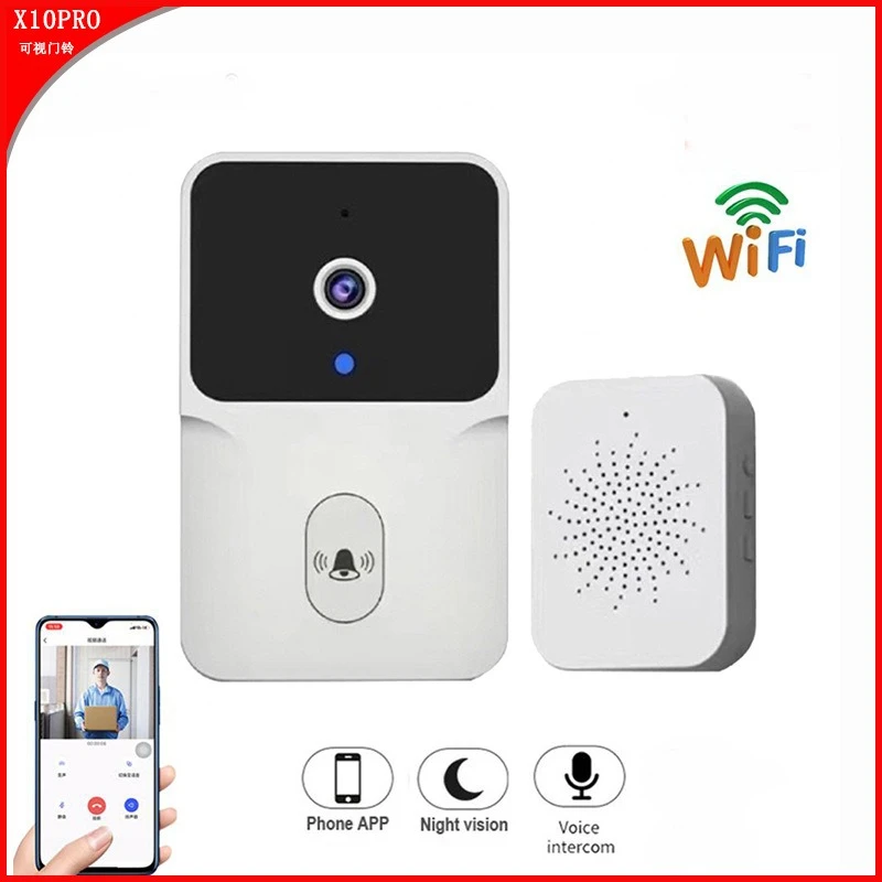 

X9 Умный беспроводной визуальный Wi-Fi дверной звонок Стандартная машина Ding Dong Перезаряжаемая встроенная батарея