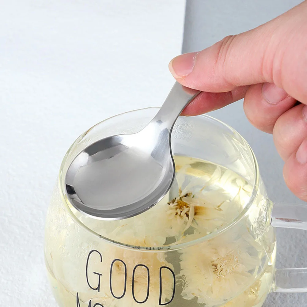 

4pcs Children Rice Spoon Kids Stainless Steel Spoons Smooth Toddler Spoons For Eating Soup Porridge Dessert Baby Learning