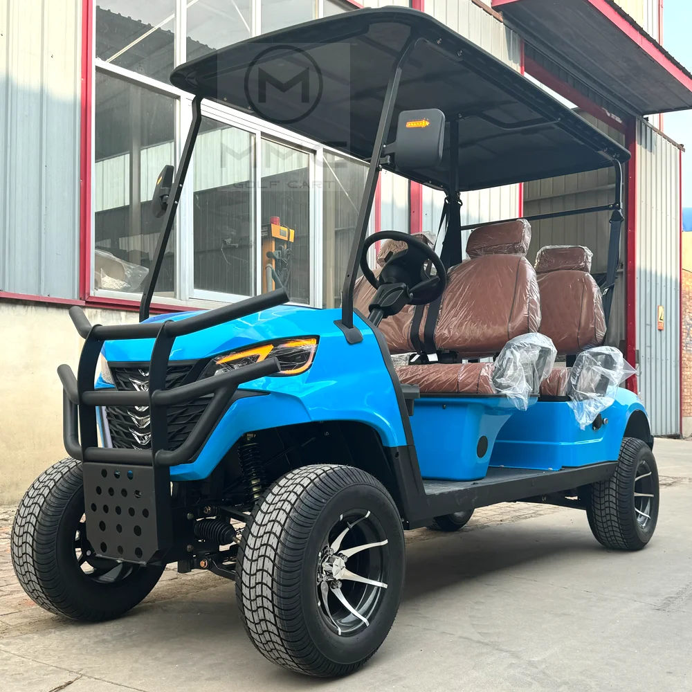 New 2024 Powerful Brand 4 Wheel Club Car 7000W Motor Golf Buggy Cart 48V Lithium Battery 4 6 Seater Electric Golf Cart