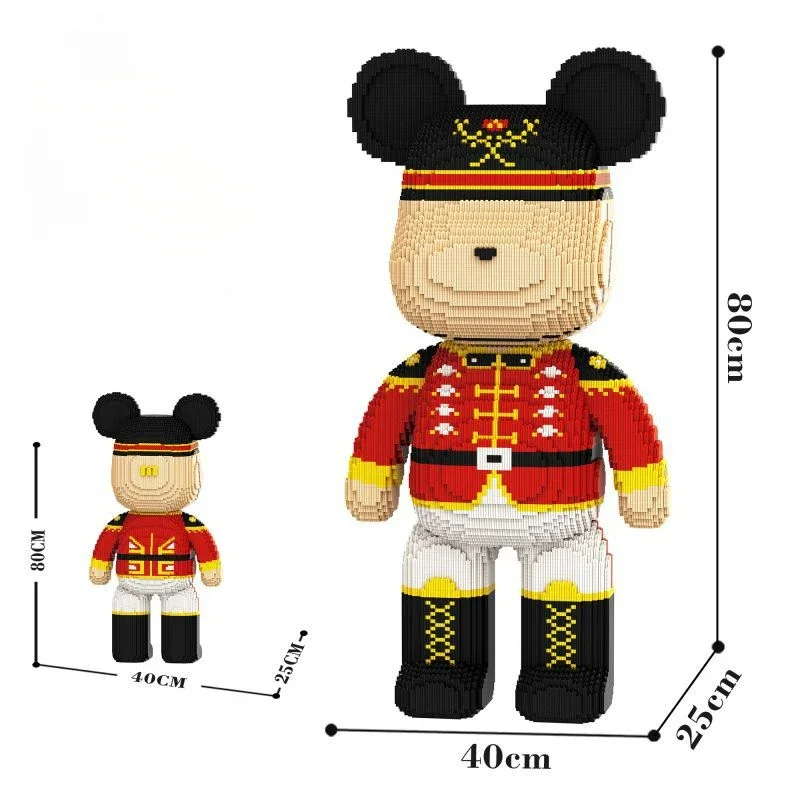 Soldier bear tiny particle building blocks puzzle toys boy girl brain birthday gift 3D living room decoration cartoon gifts