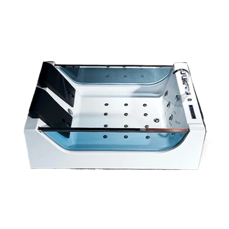 

Acrylic Freestanding Massage Surf Two Sides Glass Hotel Villa Double French Pillow Bath