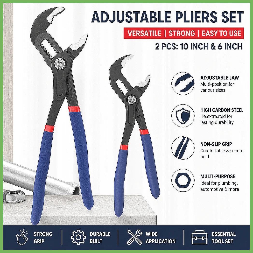WORKPRO Adjustable Water Pump Pliers Set 7