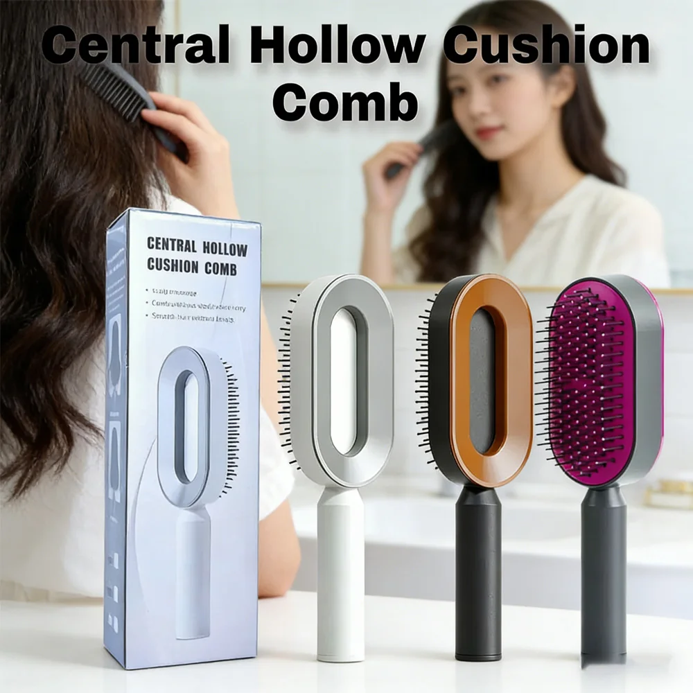 

Новая улучшенная самоочищающаяся расческа-щетка с воздушной подушкой для женщин, распутывающая волосы, массажная расческа для кожи головы, для длинных волос, для домашнего использования