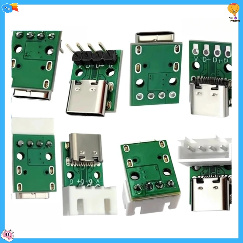 1/5Pcs USB 3.1 Type C 16 Pin Test PCB Board Adapter 16P Connector Socket for Data Line Wire Cable Transfer