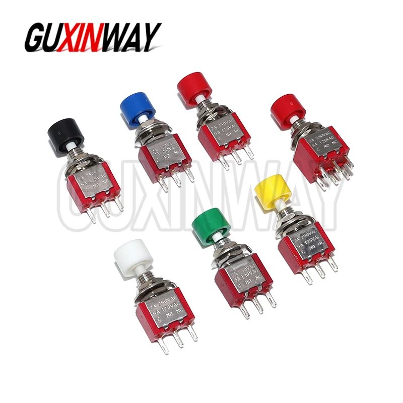5PCS 3Pin 6pin C-NO-NC 6MM Mini Momentary Automatic return Push Button Switch ON-(ON) 2A 250VAC/5A 120VAC