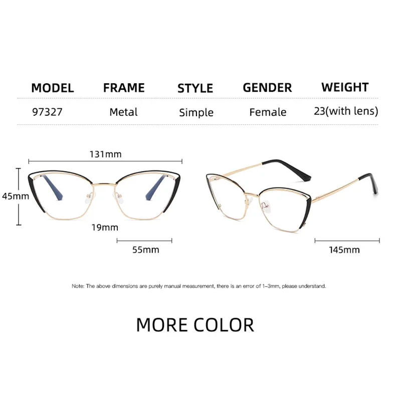 Customize Prescription Glasses Women Cat Eye Multi-Focal Progressive Photochromic Anti-Blue Light Myopia Hyperopia Eyeglasses