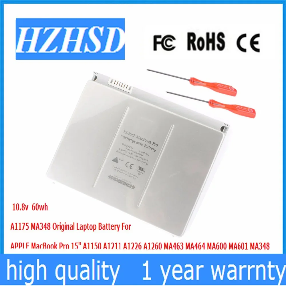 

10.8v 60wh/5500mah New Original A1175 Laptop Battery For Apple MacBook Pro 15" A1150 MA463 MA600 MA348