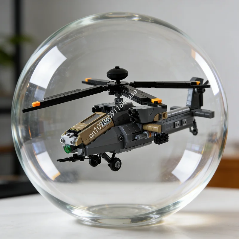 

515pcs MOC World Darkness AH Saw Scale Helicopter Model Building Blocks Architecture Idea Festival Gifts Toy Education Brick