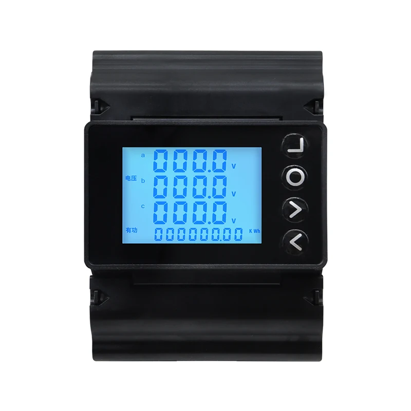 Din Rail Wattmeter Multifunctional Digital Monitor Power Meter RS485 Three-Phase Four-Wire Electricity Meter