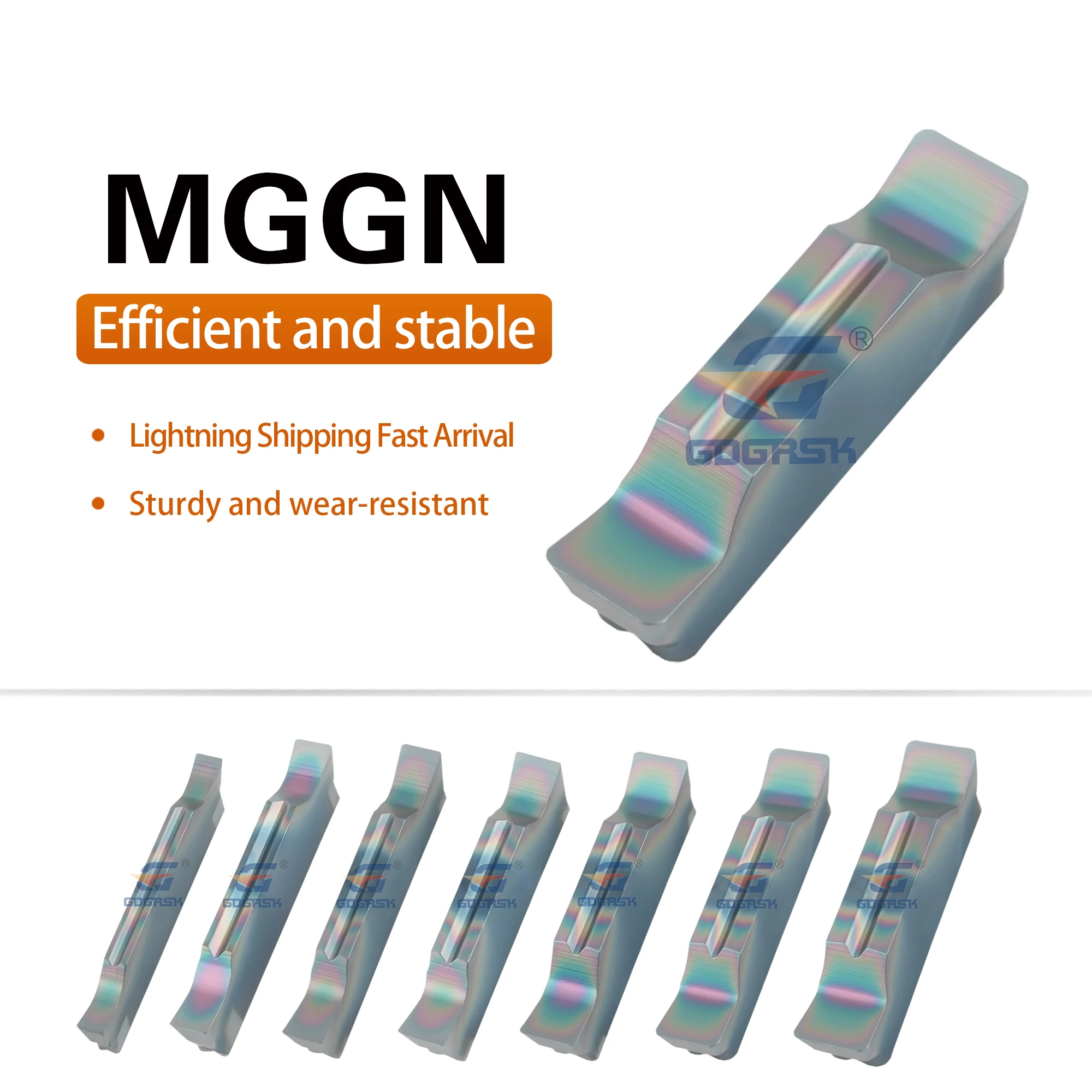 

CNC Flat Grooving Tool MGGN150/200/250/300/400/500/600 Seven Color Hardened Steel Blade Head Grinding Colored Blade Cutting Tool