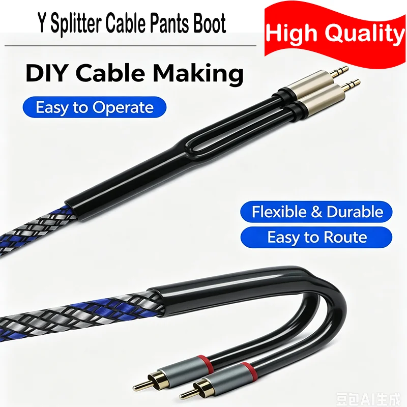 Y Shaped PVC Cable Pants Boot Y Splitter Wire Sleeve Protector For Speaker Audio Cable 7/9/10/12/15.5mm Y Split Wire Boots