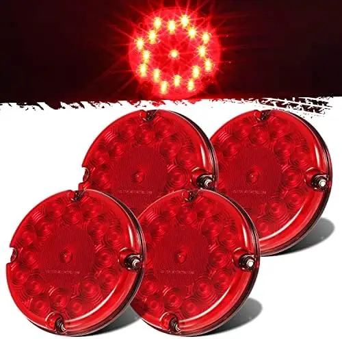 

Комплект из 4 красных 7-дюймовых светодиодных стоп-сигналов Partsam - STT 17, герметичные, для грузовиков, прицепов, автодомов, автобусов