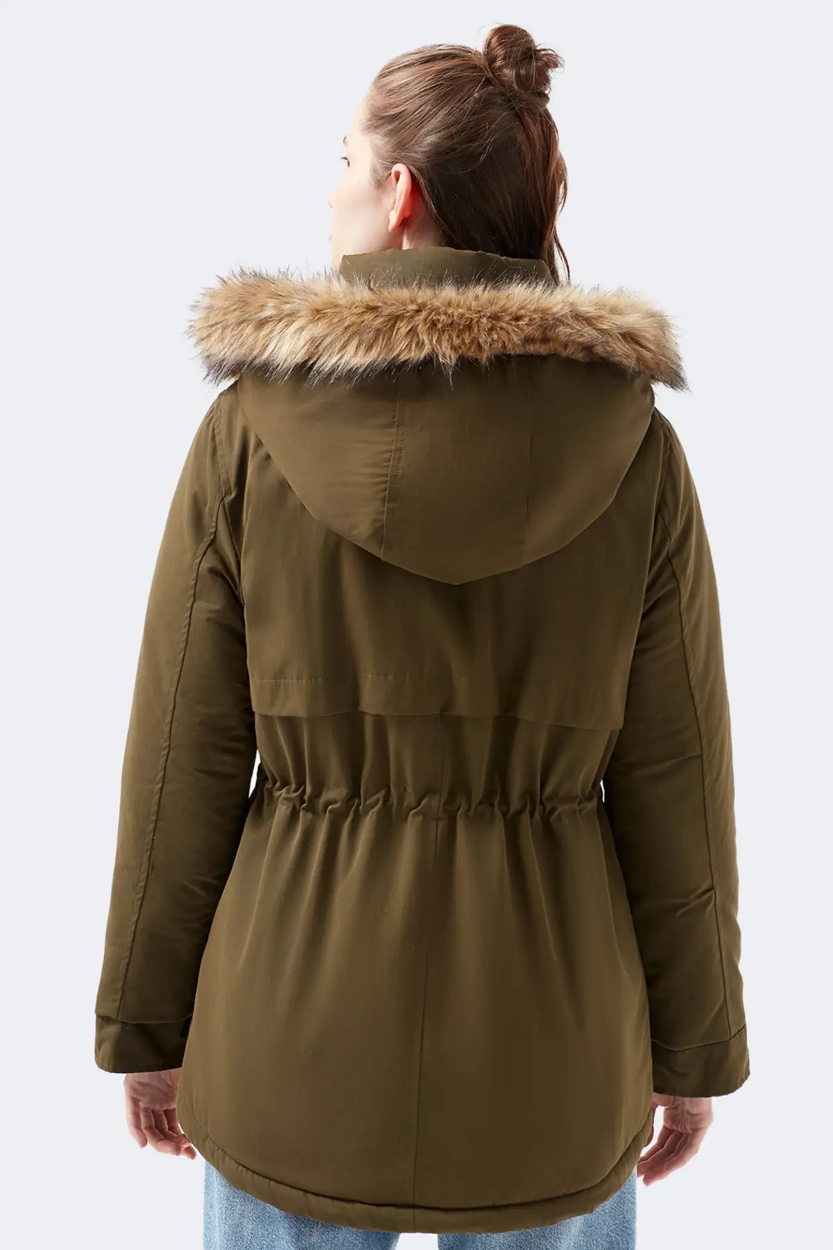 Women\'s Fur Green Parka Height: 178 Cm Waist: 60 Cm Bust: 86 Cm Hips: 88 Cm Women\'s Outdoor Wear Stylish Comfortable Parkas