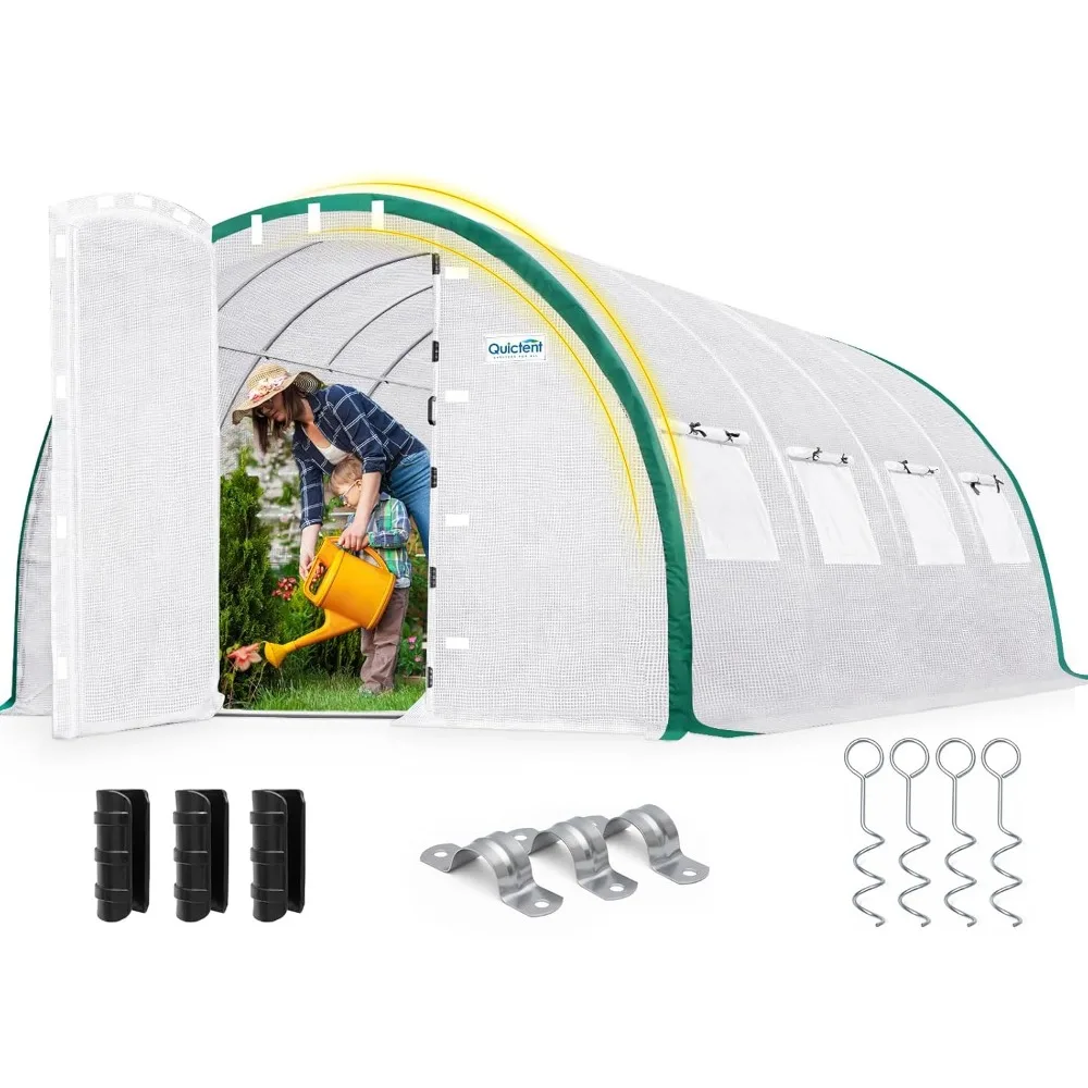 20x10x6.6 FT Premium Greenhouse for Outdoors with 2 Door Frames, Reinforced Top Structure & Cover, Customized