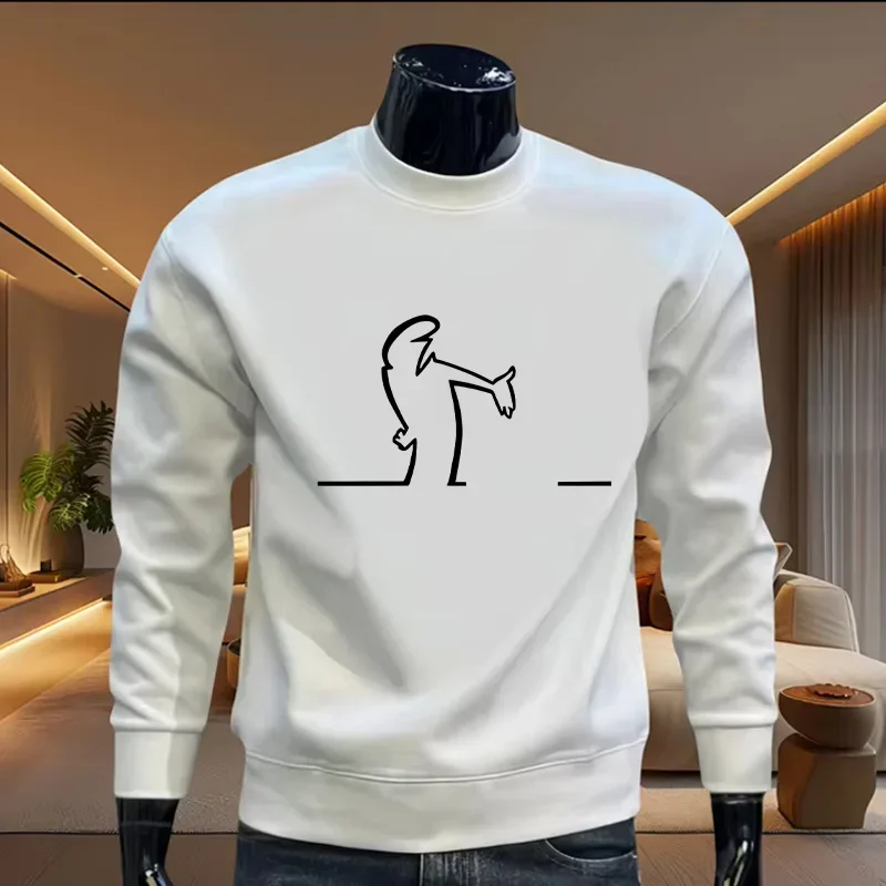 2026 Spring Mens Sweatshirts Printing Casual O-Neck Tops Outdoors Sports Jogging Man Clothing Daily Hot Sales Street Pullover