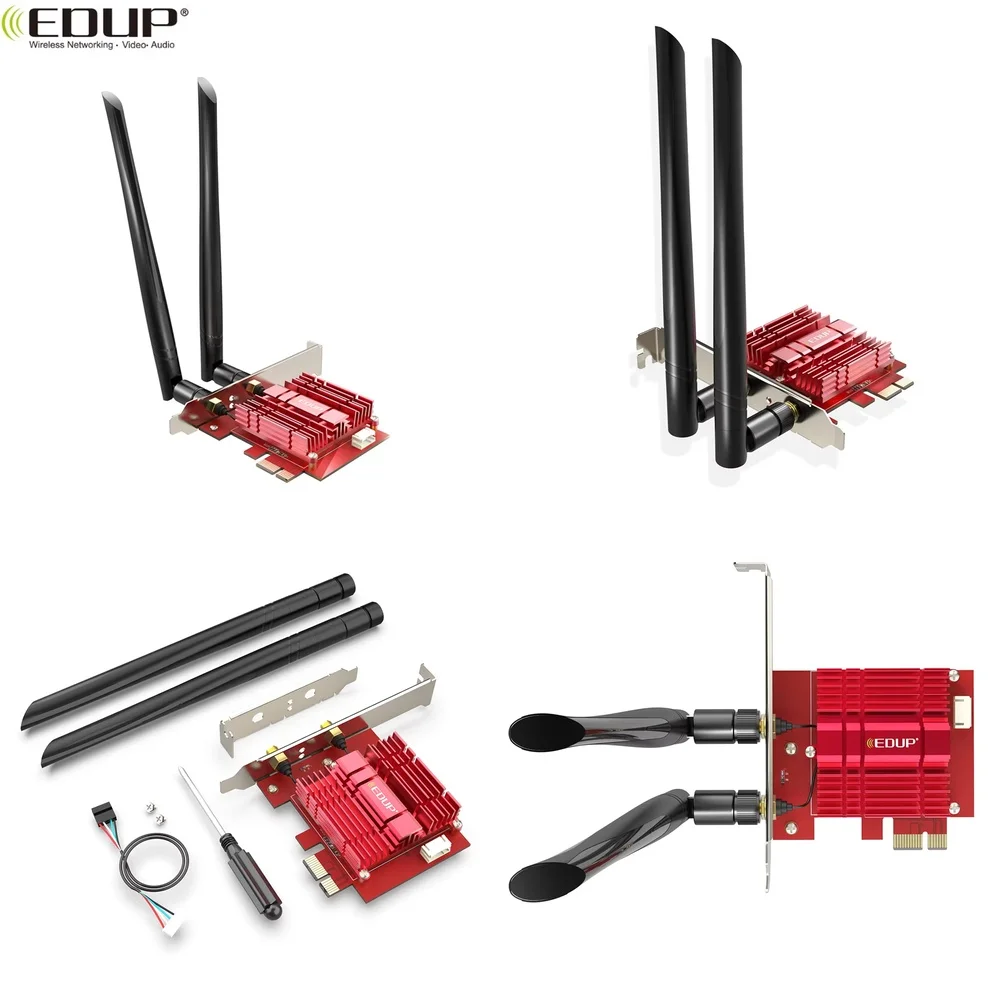 

3000Mbps WiFi 6 PCI-E Wireless Network Card for Desktop PC Laptop with Bluetooth 5.1 Dual Band 2.4GHz 5GHz for Windows 10 11