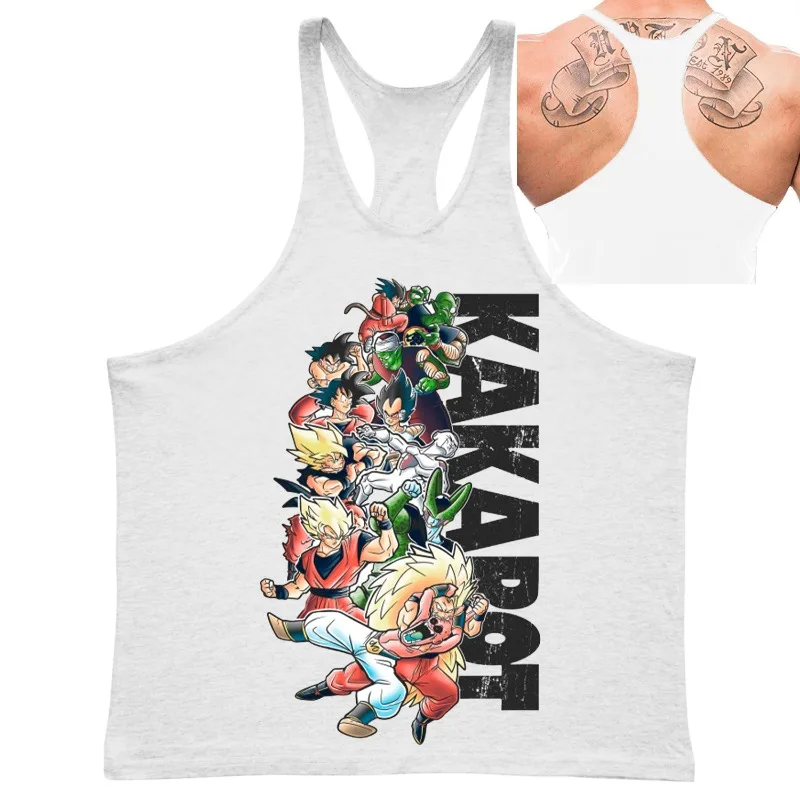 

Men's Gym Tank Top Anime Dragon Ball Kakaclot Characters Print Quick-Dry Vest Sleeveless Sports T-Shirt Fitness Workout Summer