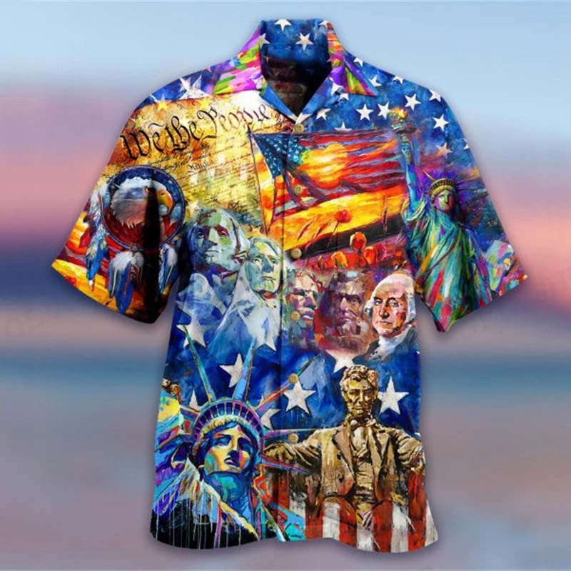 

New Men's casual shirt, Parrot 3D printed shirt, men's Fashion Hawaiian shirt, beach shirt, short-sleeved shirt, professional