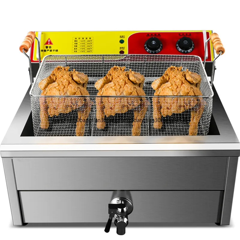 

Commercial Electric Fryer Large Vertical Gas Fryer Desktop Single and DoubleElectric Heating French Fries Chicken Wing Fritter