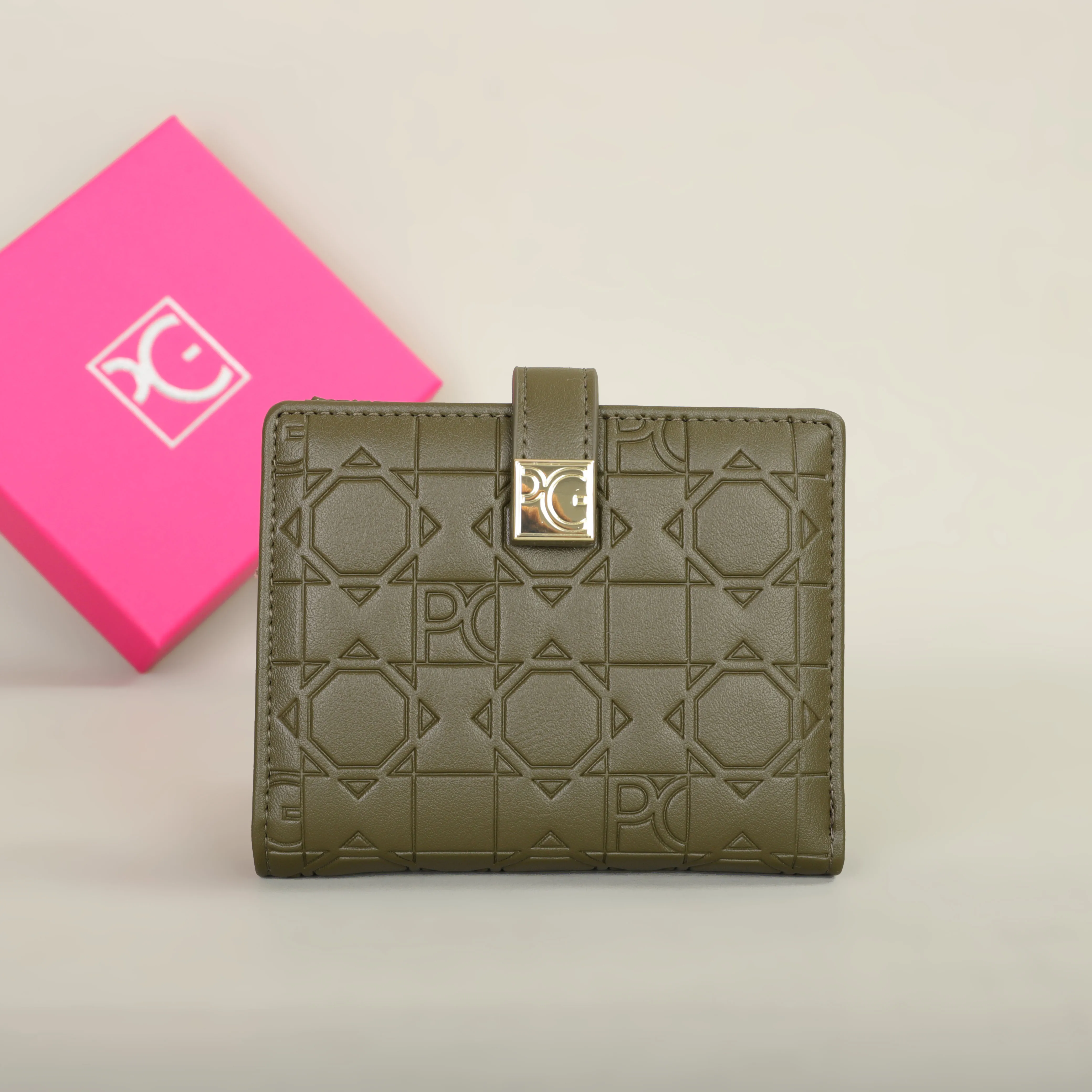 PG PATSY GARIS wallet Fashion Classic Retro Women's Universal Wallet Letter Printed Portable Card Bag Zero Wallet