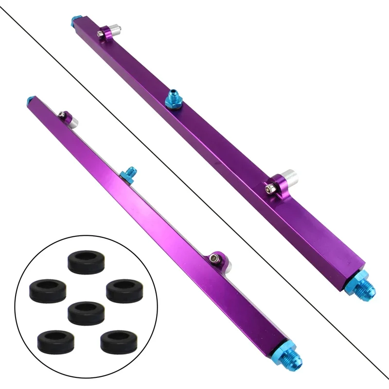 Upgrade High Flow Fuel Rail Kit Fits For Nissan Prtrol 4.8L Machined Purple