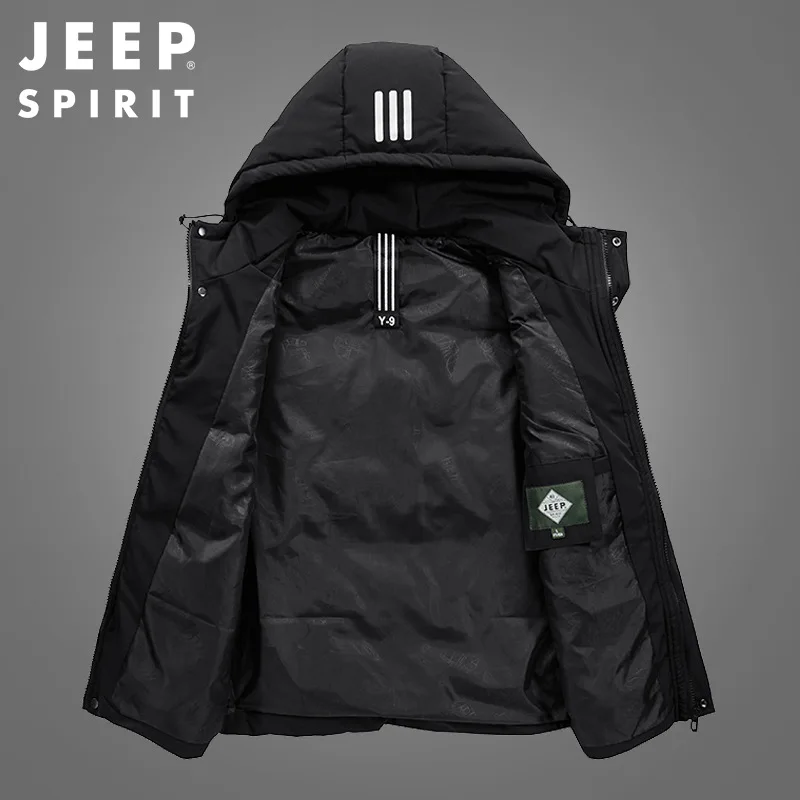 JEEP SPIRIT men thickened warm vests autumn winter new casual outdoor hooded waistcoat fashion youth handsome loose urban coat