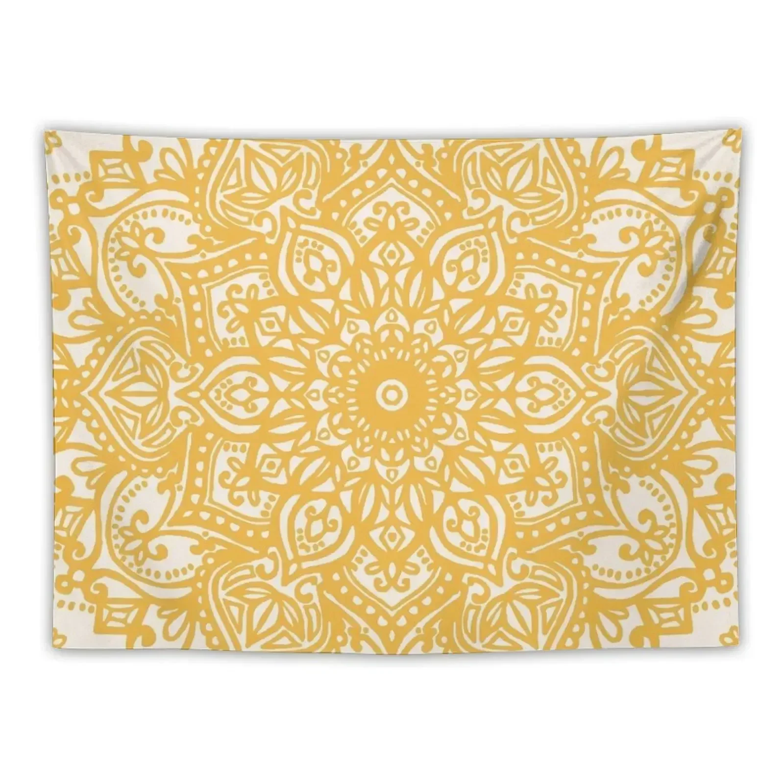 

Yellow Mandala Pattern Tapestry Bedroom Decor Aesthetic Wall Deco Tapestry