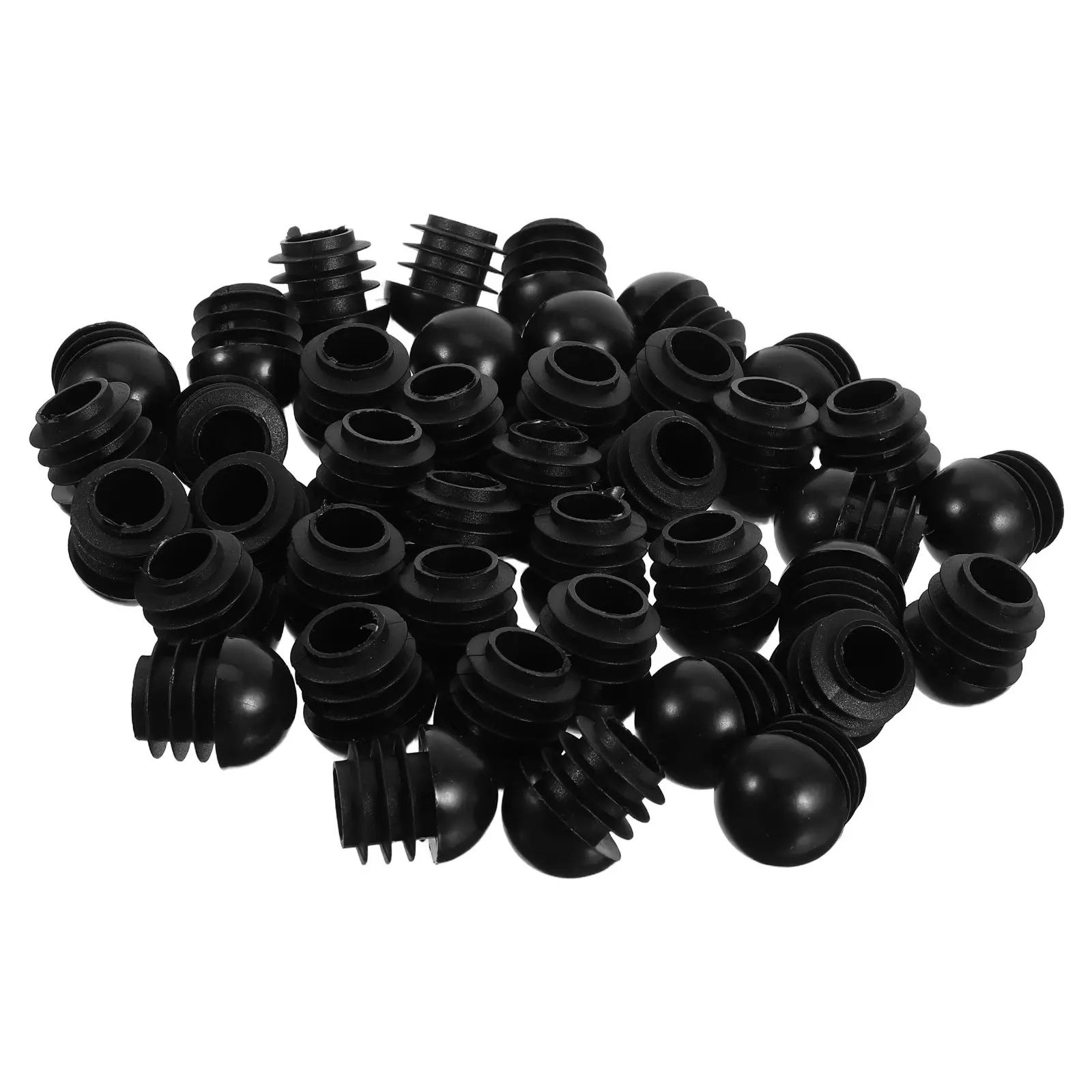 40Pcs Black Round Plastic Tube End Caps Chair Leg Protectors Furniture Tube Plug for Bar Stools
