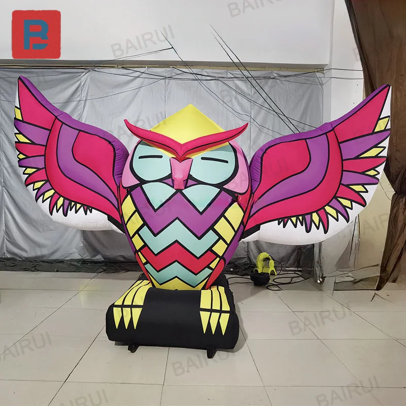 

Надувная сова, надувная модель птицы для улицы, красочная надувная сова, надувная модель в форме животного, с воздуходувкой