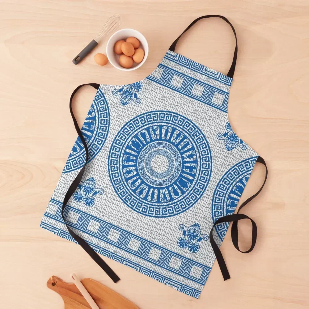 

Greek Gods Pattern (blue version) Apron Useful Things For Kitchen christmas decoration Women's Dress For Man Apron