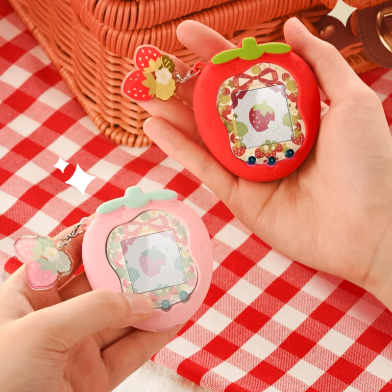 جديد Tamagotchi Uni حافظة واقية غطاء سيليكون لينة الأصلي الإبداعية لطيف فتاة مكافحة سقوط الكرتون الربيع الفراولة