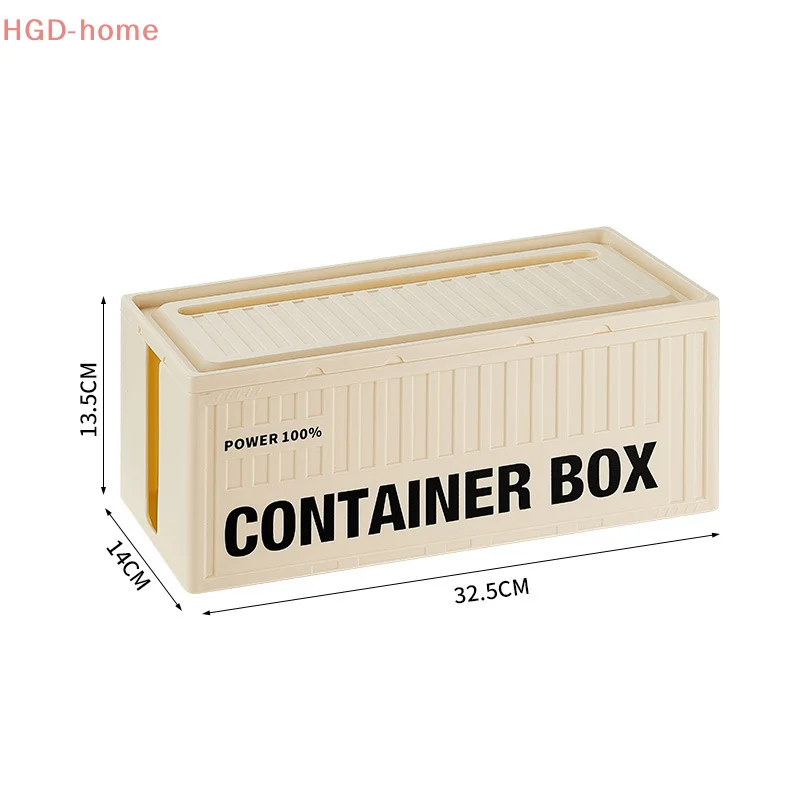 Unique Container Desktop Power Strip Storage Box Dustproof Socket Storage Box Home Wire Case Wire Management Cable Organizer