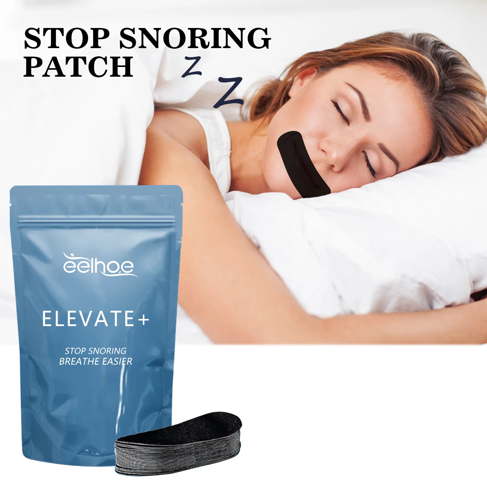 

Anti Snoring Strips to Stop Snoring - Comfortable Nose & Mouth Patches for Quiet, Restful Sleep