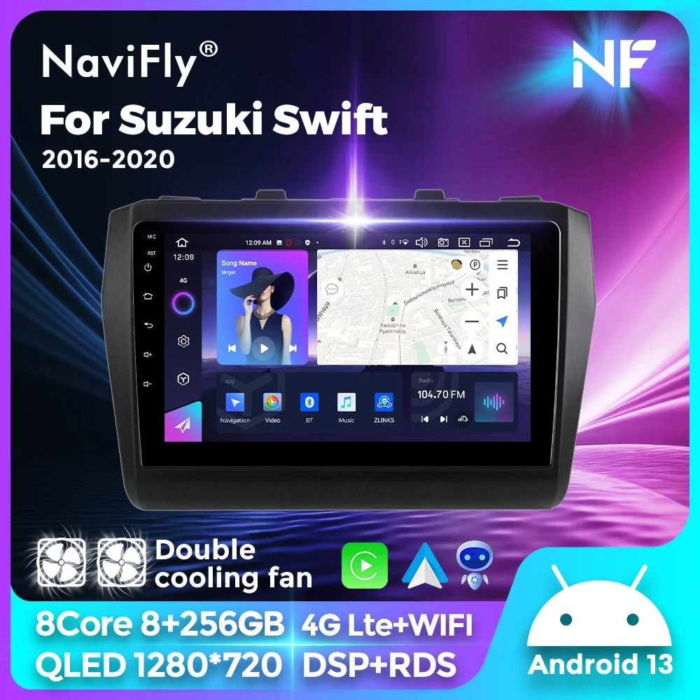 

Navifly 2 Din Car Radio Multimedia Player For Suzuki Swift 5 2016-2020 Android Auto GPS Navigation Stereo Head Unit Carplay DSP