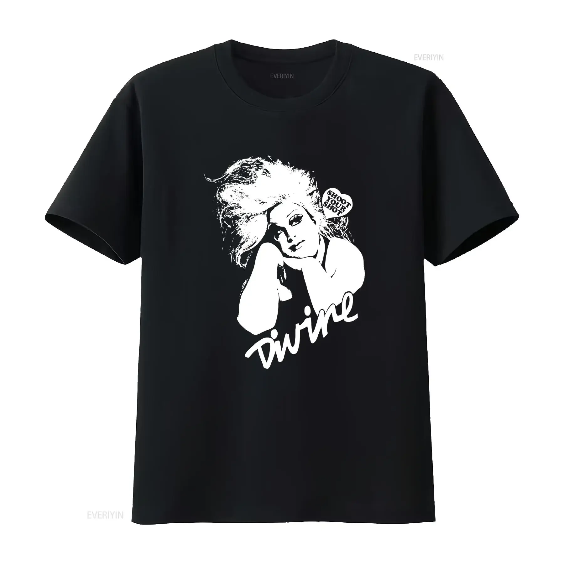 Divine Men's T Shirt Shoot your shot Drag Queen vintage Washed Stylish Unisex Slightly homme Comfortable designer clothes
