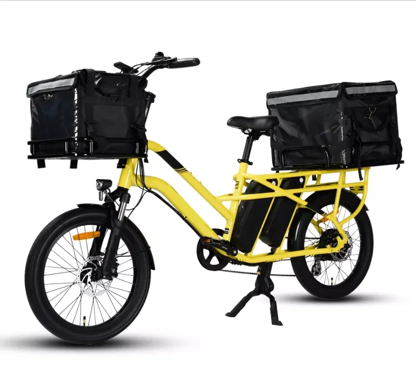 SF-600 Leistungsstarkes elektrisches Lastenfahrrad mit 2 Rädern, 48 V, 750 W, 30 Ah, Doppelbatterie, große Reichweite, maßgeschneidertes elektrisches Lasten-E-Bike für Lebensmittellieferungen