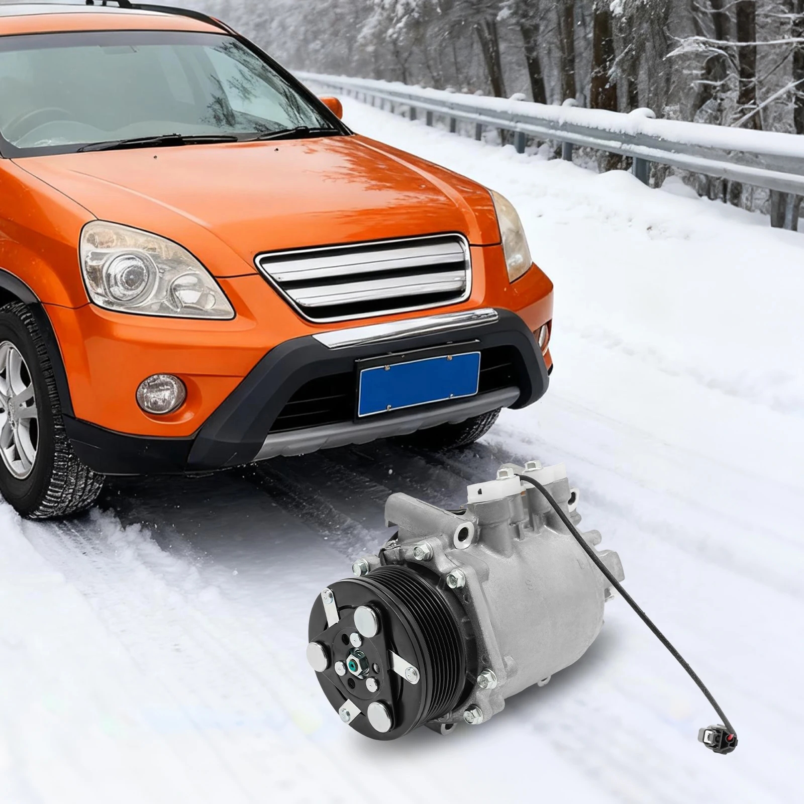 AC Compressor, A/C Compressor, Air Conditioning Compressor, 12V 7 Groove HS110R Type, Direct Replacement for Vehicle Cooling System
