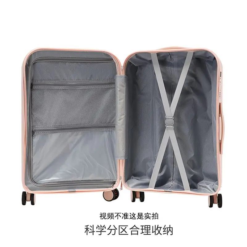 Silent explosion-proof zipper female boarding suitcase 20 inch multi-function front opening USB charging trolley case