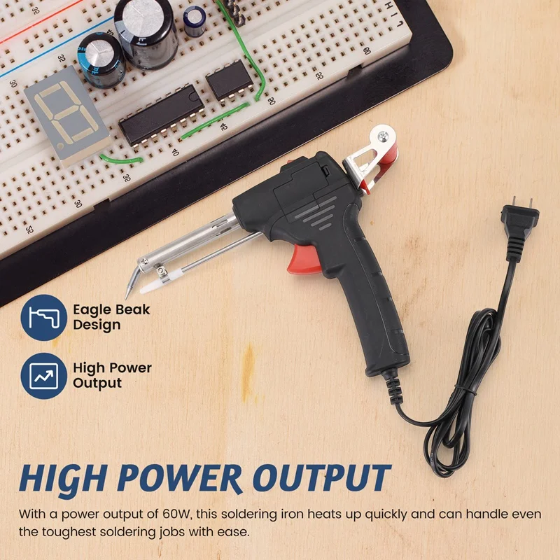 Soldering Iron 60W Eagle Beak Endothermic Handheld Tool Heated Household Repair Tool Manual Tin Dispensing