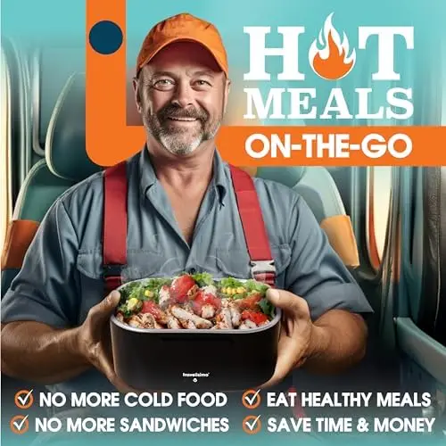 

Электрический ланч-бокс 1.5 л 100 Вт - портативный подогреватель еды для работы и путешествий, 12/24/110 В, нержавеющая сталь