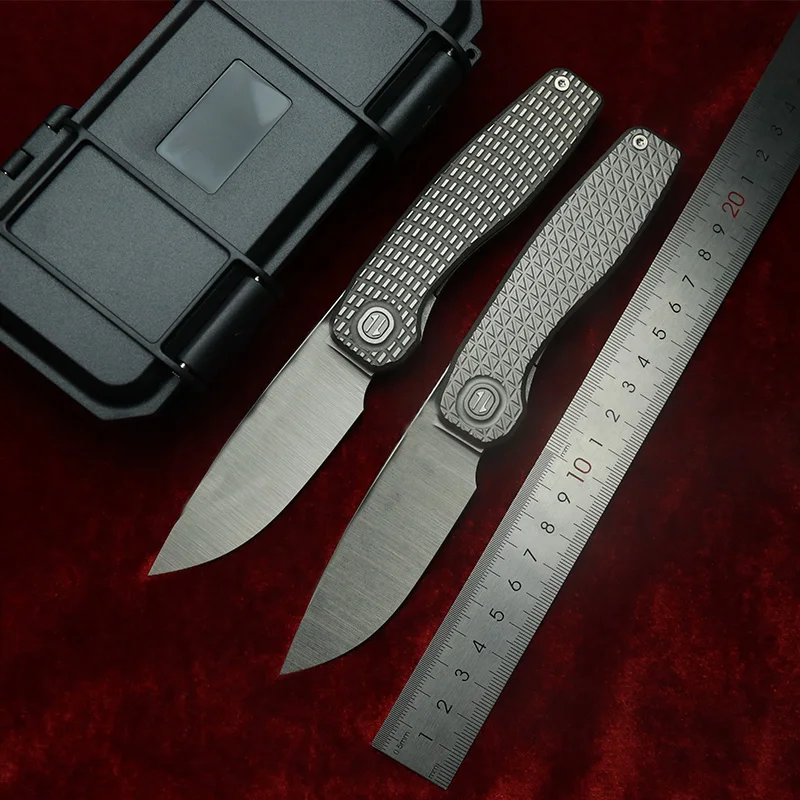 LEMIFSHE Mini FSD Real M390 شفرة مقبض تيتانيوم محامل السيراميك جيب EDC أداة التخييم المطبخ سكين للفرد في الهواء الطلق