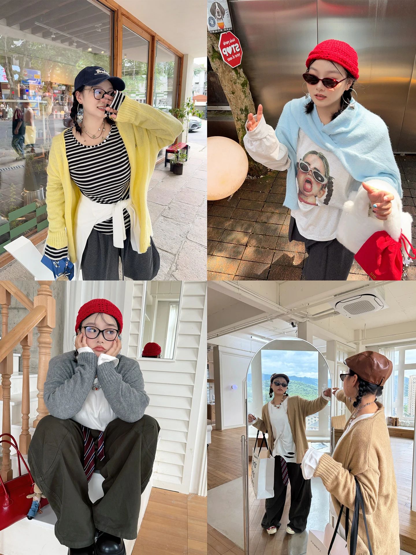 

plus Size 30 Wool Open Cardigan Women's Basic Loose Fit Autumn New Sle Slimming Versatile Top by Ah Zhou Home