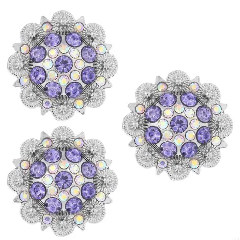 U4LE แพ็คของ 3 Rhinestones สีฟ้าที่ไม่ซ้ำกันเข็มขัดเครื่องประดับเสน่ห์ความงามสำหรับกระเป๋า