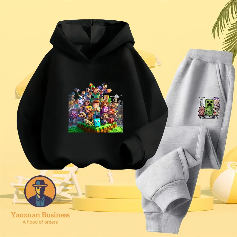 

Children's Hooded Sweatshirt Set, Cute Kawaii Minecraft, Couple Streetwear, Children's New Fashion Set